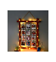 70x40 cm Duvar için Led Işıklı İpli ve Mandallı Çoklu Fotoğraf Çerçevesi, Resim