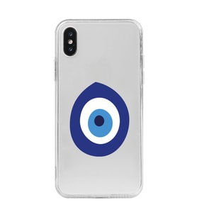 Iphone XSMAX Uyumlu Nazar Boncuğu Tasarımlı Şeffaf Telefon Kılıfı