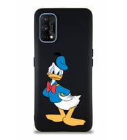 Realme 7 Pro Soft Premier Kapak Donald Duck-D Tasarımlı Silikon Kılıf - Siyah (Şeffaf)