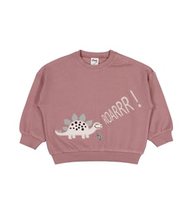 Civil Baby Roarrr Dinozor Nakışlı 6-18 Ay Sweatshirt - Kahve