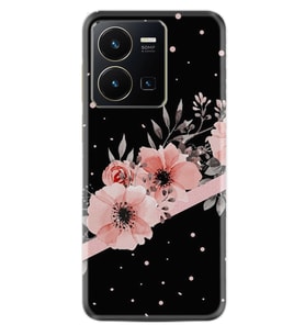 Vivo Y22 Kılıf Resimli Desenli Baskılı Silikon Siyah Şerit Mermer 1298