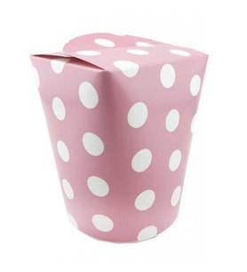 Mısır kutusu puantiyeli elips kapaklı 10x13cm pembe p8-