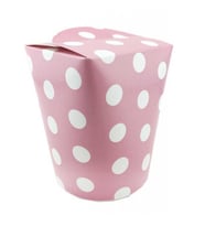 Mısır kutusu puantiyeli elips kapaklı 10x13cm pembe p8-
