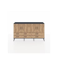 Arges Konsol 6 Raflı 6 Çekmeceli 4 Kapaklı 176x30x99 Antrasit-Çam