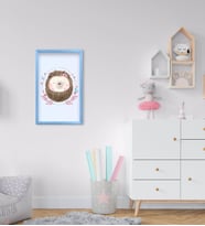 BK Home Sevimli Kirpi Tasarımlı Dekoratif Mavi Ahşap Çerçeveli Çocuk Odası Tablo-3