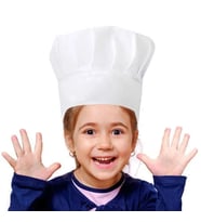 BK Gift Sublimasyon Çocuk Aşçı (Şef) Şapkası - (5'li Paket)