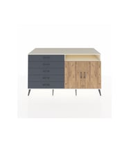 Kronos Konsol 2 Raflı 5 Çekmeceli 2 Kapaklı 176x59x99 Aytaşı-Çam/Antrasit