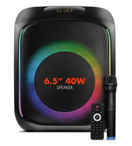 Powerway Mio Taşınabilir Mikrofonlu 40 W Parti Karaoke Kumandalı Bluetooth Hoparlör LED Işıklı