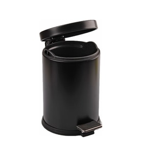 5LT SİYAH PEDALLI METAL ÇÖP KOVASI (5680)