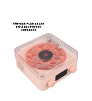 Retro Bluetooth Hoparlör Pembe