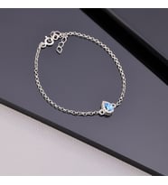 925 Ayar Gümüş Aquamarine Taşlı Damla Bileklik