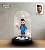 Kişiye Özel Pastacı Tasarımı Işıklı Karikatür Fanus Biblo - Pastacılar İçin Mükemmel Hediye!