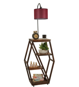 ASOS CEVİZ LAMBADER SİLİNDİR HASIR BORDO ABAJURLU