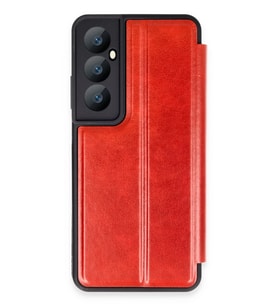 Realme C65 Kılıf Flip Cover - Kırmızı