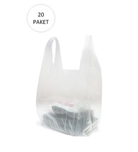 Şeffaf Atlet Poşet Küçük Boy 24x43 cm 20 Paket Takriben 6.000 Adet (Çok Renkli)