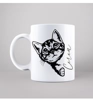 Kedi Tasarımlı Kupa Kişiye Özel