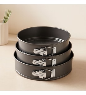 3'lü Yuvarlak Metal Kelepçeli Kek Kalıp Seti 24-26-28 cm