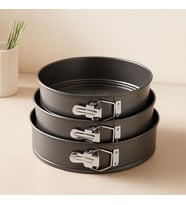 3'lü Yuvarlak Metal Kelepçeli Kek Kalıp Seti 24-26-28 cm