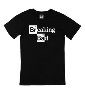 Beyaz Breaking Bad Yazılı Siyah Tişört
