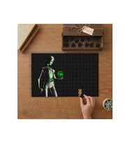 Yeşil Kadın Robot Tasarımı 240 parça Ahşap Puzzle Ahşap Kutuda MP00352
