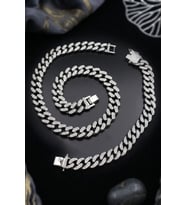 Paslanmaz Çelik Gurmet Model Kolye Zincir Ve Bileklik Set 10Mm 902934