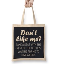 Don t Like Me Angsty Slogan Bez Çanta Uzun Saplı