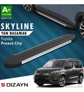 S-Dizayn Toyota Proace City Kısa Şase Skyline Krom Yan Basamak 203 Cm 2018 Üzeri A+ Kalite
