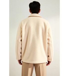 Erkek Dik Yaka Standart Kol Peluş Mont %100 Polyester Fonksiyonel Dayanıklı Kaliteli Rahat