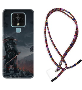 Tecno Camon 16 18P Pova Kılıf Boyun Asklı Rasta Silikon Warrior 1653