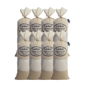 Çankırı Tuzu 8 Kg. (1KG.X8AD.) Bez Torbada Ince Çekim Yemeklik Çankırı Tuz Kaya Tuzu Kristal Tuz