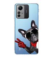 PrintiFy Xiaomi Redmi Note 12S ile Uyumlu Köpek 2 Kamera Korumalı Şeffaf Kılıf