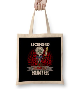 Vintage Licensed Zombie Hunter Skeleton Halloween Bez Çanta Uzun Saplı