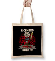Vintage Licensed Zombie Hunter Skeleton Halloween Bez Çanta Uzun Saplı