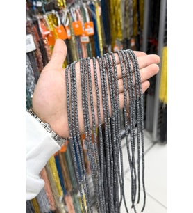 Hematit Taşı Dalgalı Rondela Kesim Mat Gri 4x2mm Doğal Taş Dizi