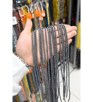 Hematit Taşı Dalgalı Rondela Kesim Mat Gri 4x2mm Doğal Taş Dizi