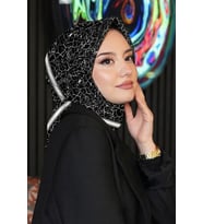 Mermer Desen Beyaz Soft Pamuk Eşarp (Standart)