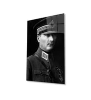Atatürk Cam Tablo 4mm Dayanıklı Temperli Cam, Atatürk Glass Wall Art (Çok Renkli)
