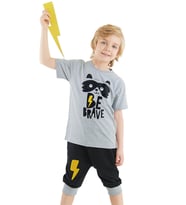 Rakun Erkek Çocuk T-shirt Kapri Şort Takım (Karışık)