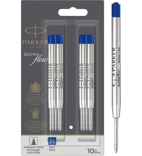 Parker Quinkflow Tükenmez Kalem Yedeği, Mavi Renk Mürekkep, 10'Lu Avantajlı Paket (Standart)