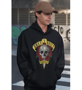 Tasarım Guns N' Roses Rock Metal Baskılı Unisex Oversize Müzik Grubu Hoodie
