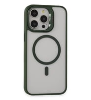 iPhone 15 Pro Max Kılıf Roblox Lens Magsafe Standlı Kapak - Koyu Yeşil