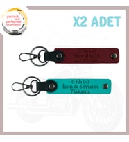 Koyu Turkuaz-Bordo, Motorculara, İsim Plaka ve 0 Rh (+) Kan Grubu Yazılı Güvenli Sürüş Anahtarlığı