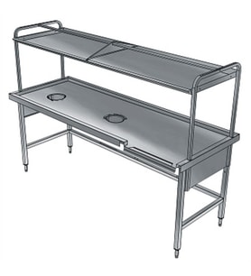 Electrolux Professional Bulaşık Kabul Tezgahı, Derinlik:1100 Mm, Basket Raflı, 2 Sıyırma Hunisi, Soldan Sağa - 2700x1100 Mm BHST2711L