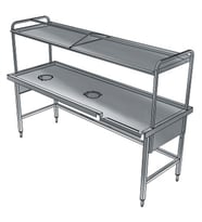 Electrolux Professional Bulaşık Kabul Tezgahı, Derinlik:1100 Mm, Basket Raflı, 2 Sıyırma Hunisi, Soldan Sağa - 2700x1100 Mm BHST2711L