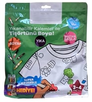 Kalem Hediyeli Boyanabilir Tişört 3-4 Yaş