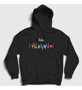 Presmono Unisex Siyah Members The Beatles Kapüşonlu Sweatshirt 115027tt