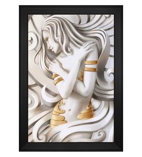 Kadın Motifli Kanvas Tablo 80 x 110 cm Siyah Çerçeve