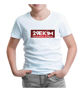 29 Ekim Cumhuriyet Bayramı Beyaz Çocuk Tshirt