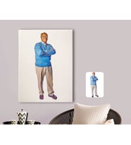BK Gift Kişiye Özel Tam Boy Büyükbaba Karikatürlü Kanvas Tablo 30x50cm-1