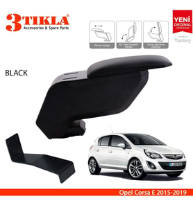 Opel Corsa E 2015-2018 Delmesiz Çelik Ayaklı Siyah Kolçak Kol Dayama